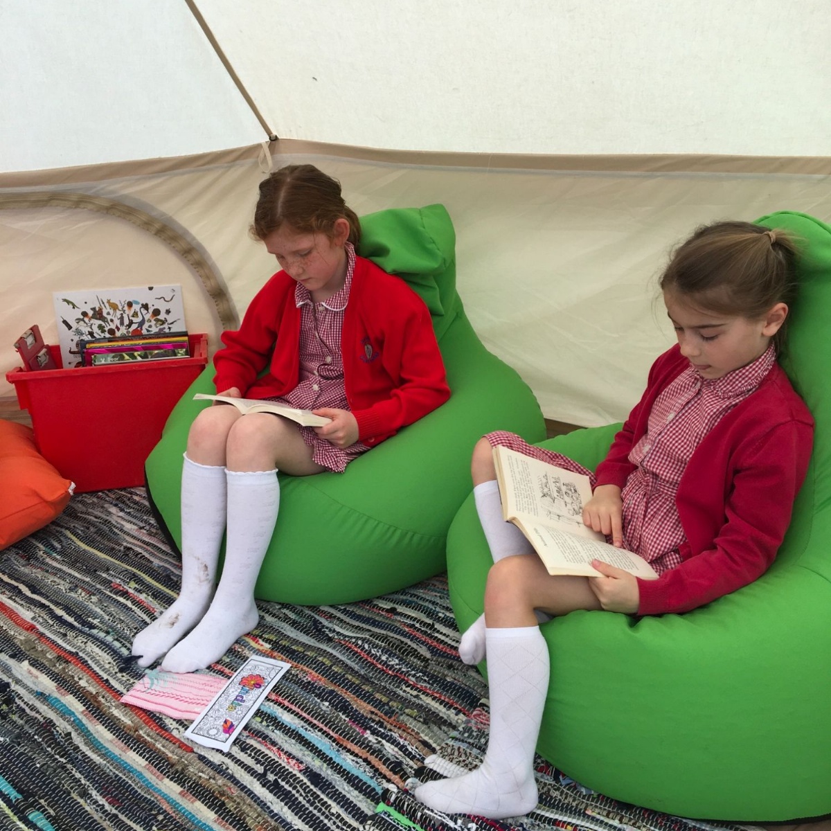 Halam C of E Primary School - Reading in the bell tent